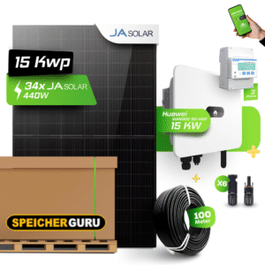 Speicherguru 15,84 kWp | JA Solar Module | Huawei SUN2000- 15KTL-MB0| Huawei LUNA2000-7/14/21-S1 Batteriespeicher (Optional)