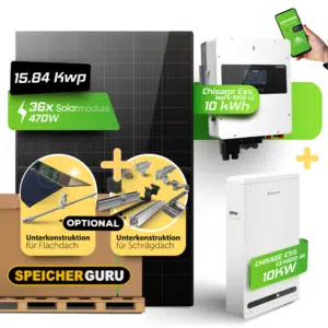 Speicherguru 15,84 kWp | JA Solar Module | Chisage Mars-14G2-LE | Chisage CE48200-W Batteriespeicher (Optional)