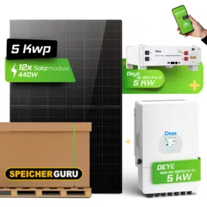 5 kW Solaranlage mit Speicher – JA Solar Module, Deye Hybrid-Wechselrichter & Deye SE-G5.1 Speicher