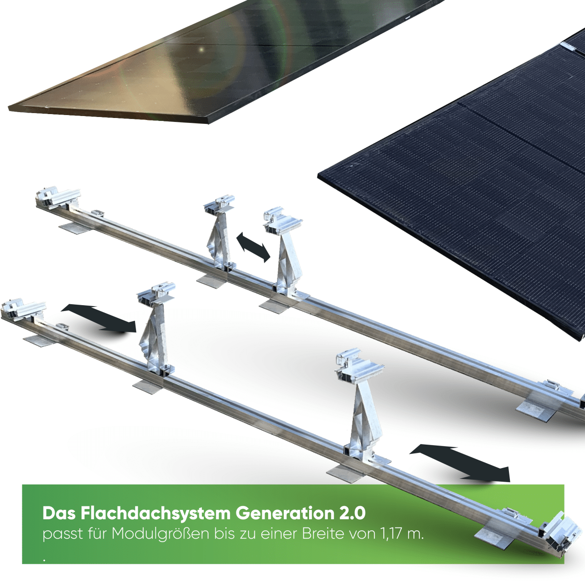 Schletter (SL-Rack) - PV Unterkonstruktion 15° Flachdach 24 Module – Bild 5