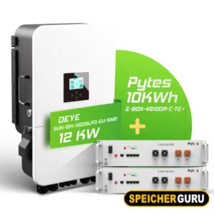 Deye/Pytes Komplettset 12 kW Hybridwechselrichter & 10 kWh Batteriespeicher (SUN-12K-SG04LP3-EU & E-BOX-48100R 5,12 kWh)