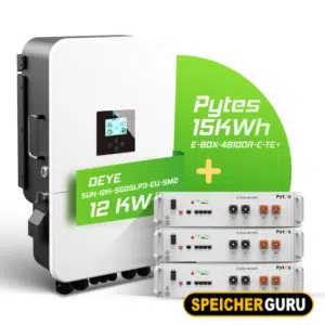 Deye/Pytes Komplettset 12 kW Hybridwechselrichter & 15 kWh Batteriespeicher (SUN-12K-SG04LP3-EU & E-BOX-48100R 5,12 kWh)