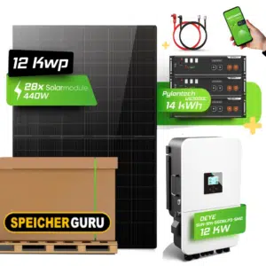 12,32 kWp JA Solar 440W & Deye SUN-12K-SG04LP3-EU Hybridwechselrichter mit Pylontech US5000 14,4 kWh Speicher 48V LiFePO4