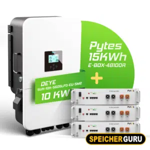 Deye/Pytes Komplettset 10 kW Hybridwechselrichter & 15 kWh Batteriespeicher (SUN-10K-SG05LP3-EU-SM2 & E-BOX-48100R 5,12 kWh)