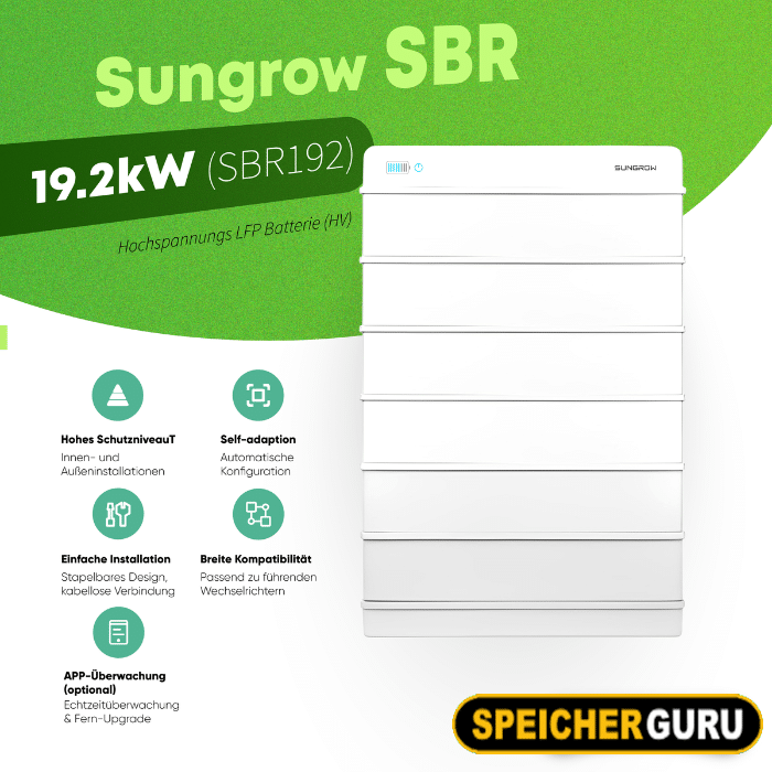Sungrow SBR Hochspannungs LFP Batterie 19,2kW (SBR192) – Bild 2