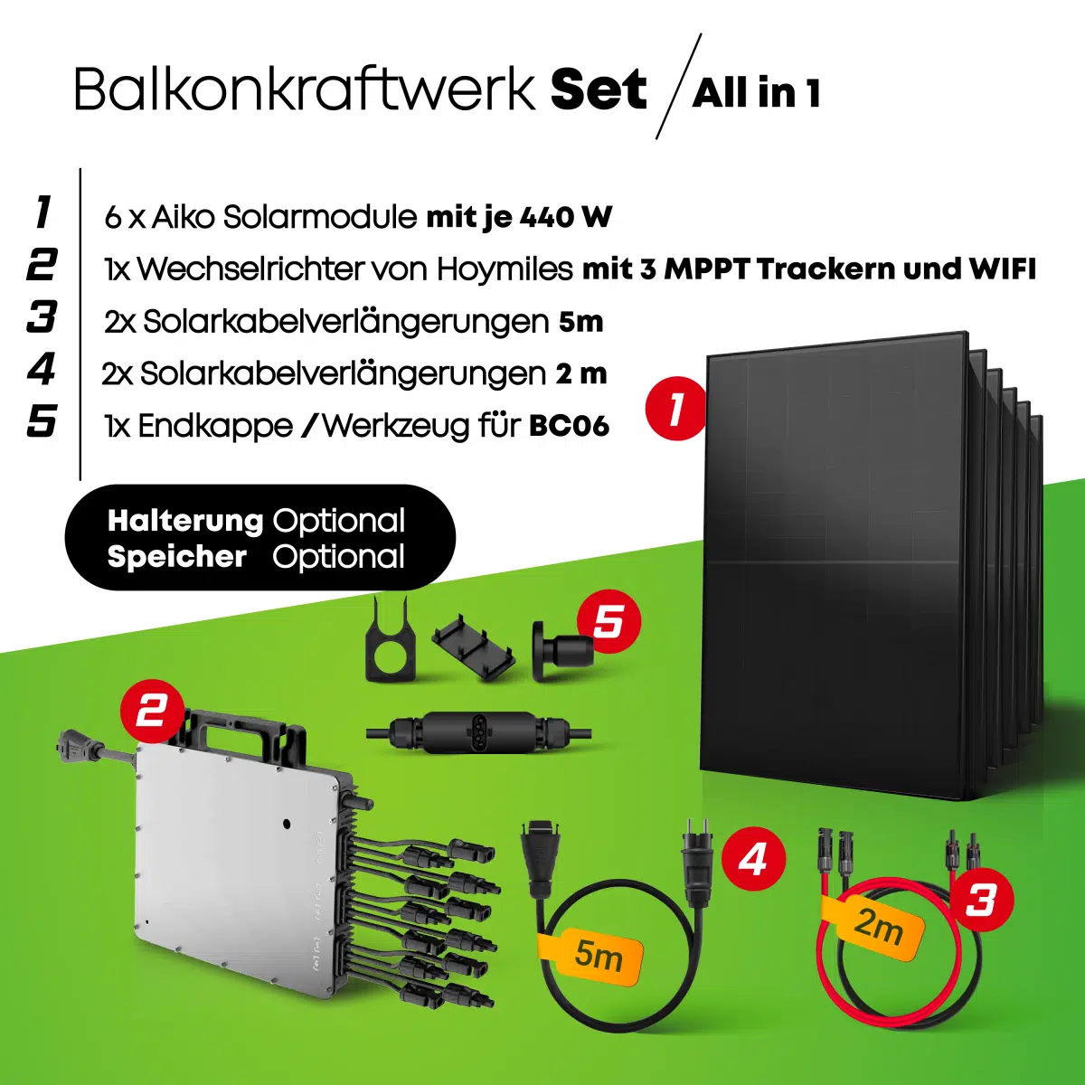 2250W Mini-PV Anlage (2730Wp) - FULLBLACK - Hoymiles HMT-2250W-6T – Bild 2