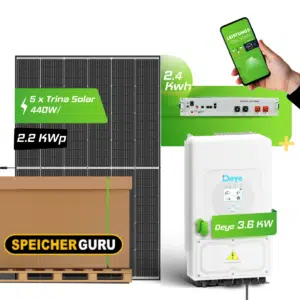 2,2kWp Photovoltaikanlage Trina Solar mit 2,5 kWh Batteriespeicher Pytes 4850