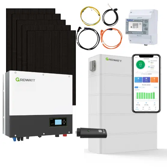 6 kWp Jolywood Solar 430W Fullblack & 6 kW Growatt SPH 6000TL3-BH-UP Wechselrichter mit 10,2kWh Growatt ARK H Speicher