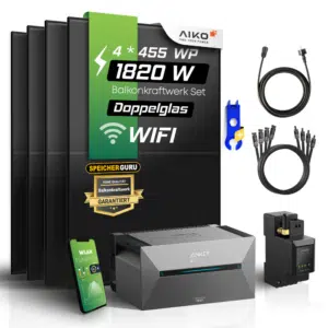 Sovinar 1820W Balkonkraftwerk Set - Aiko Solarmodule mit Anker SOLIX Solarbank 2 Pro