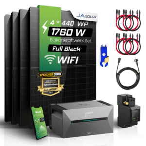 1600W Balkonkraftwerk Set (1760Wp) - JA Solar Module mit Anker SOLIX Solarbank 2 Pro + Smartmeter