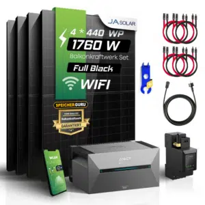 1600W Balkonkraftwerk Set (1760Wp) - JA Solar Module mit Anker SOLIX Solarbank 2 Pro + Smartmeter