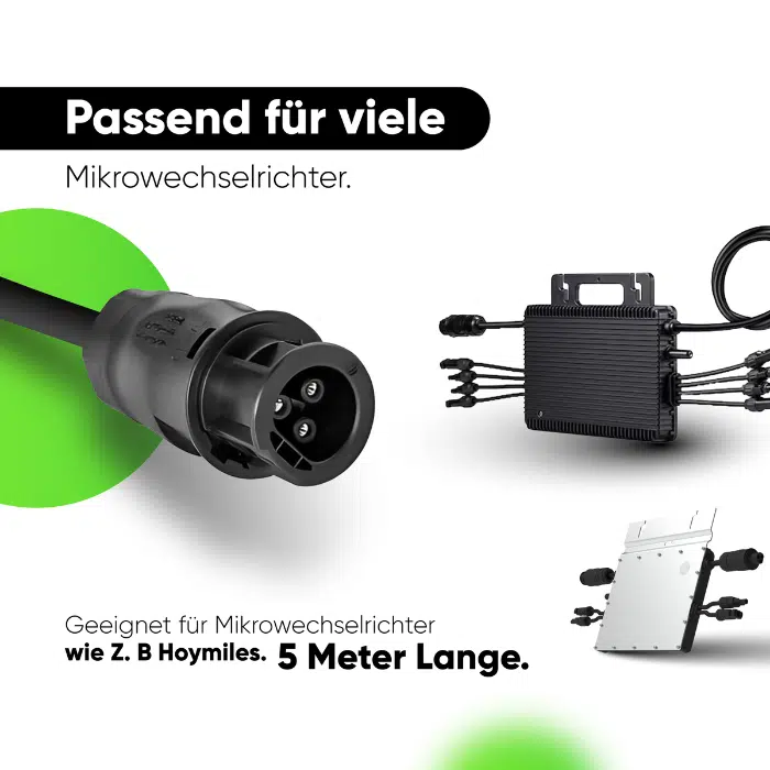 5m Anschlusskabel Betteri BC01 auf Schuko Wechselrichter – Bild 5