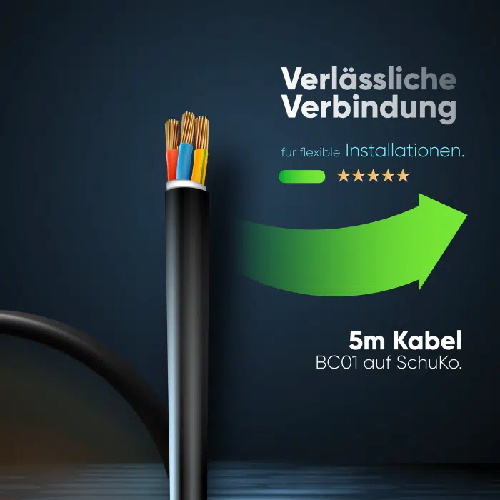 5m Anschlusskabel Betteri BC01 auf Schuko Wechselrichter – Bild 7